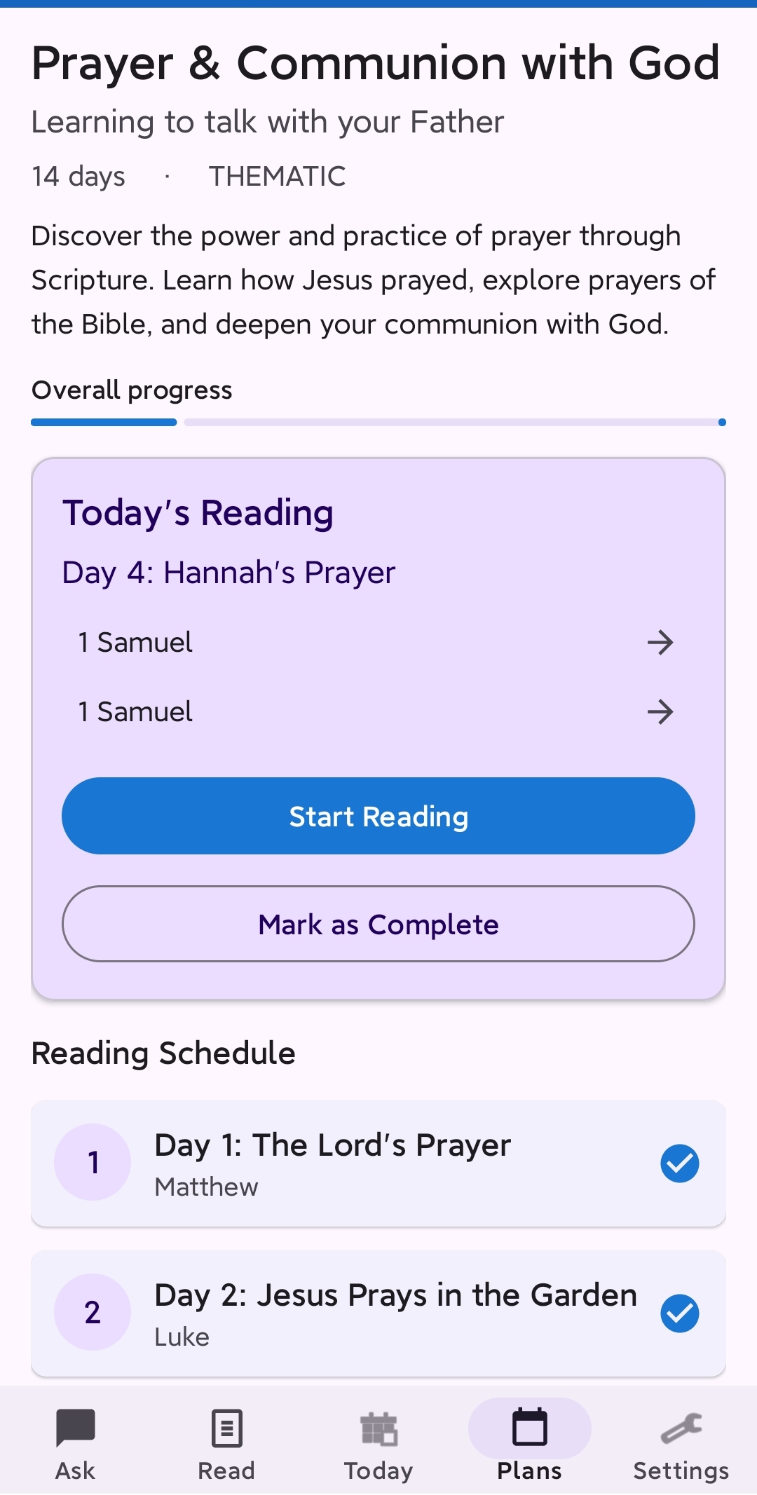 Reading Plans - Prayer & Communion with God